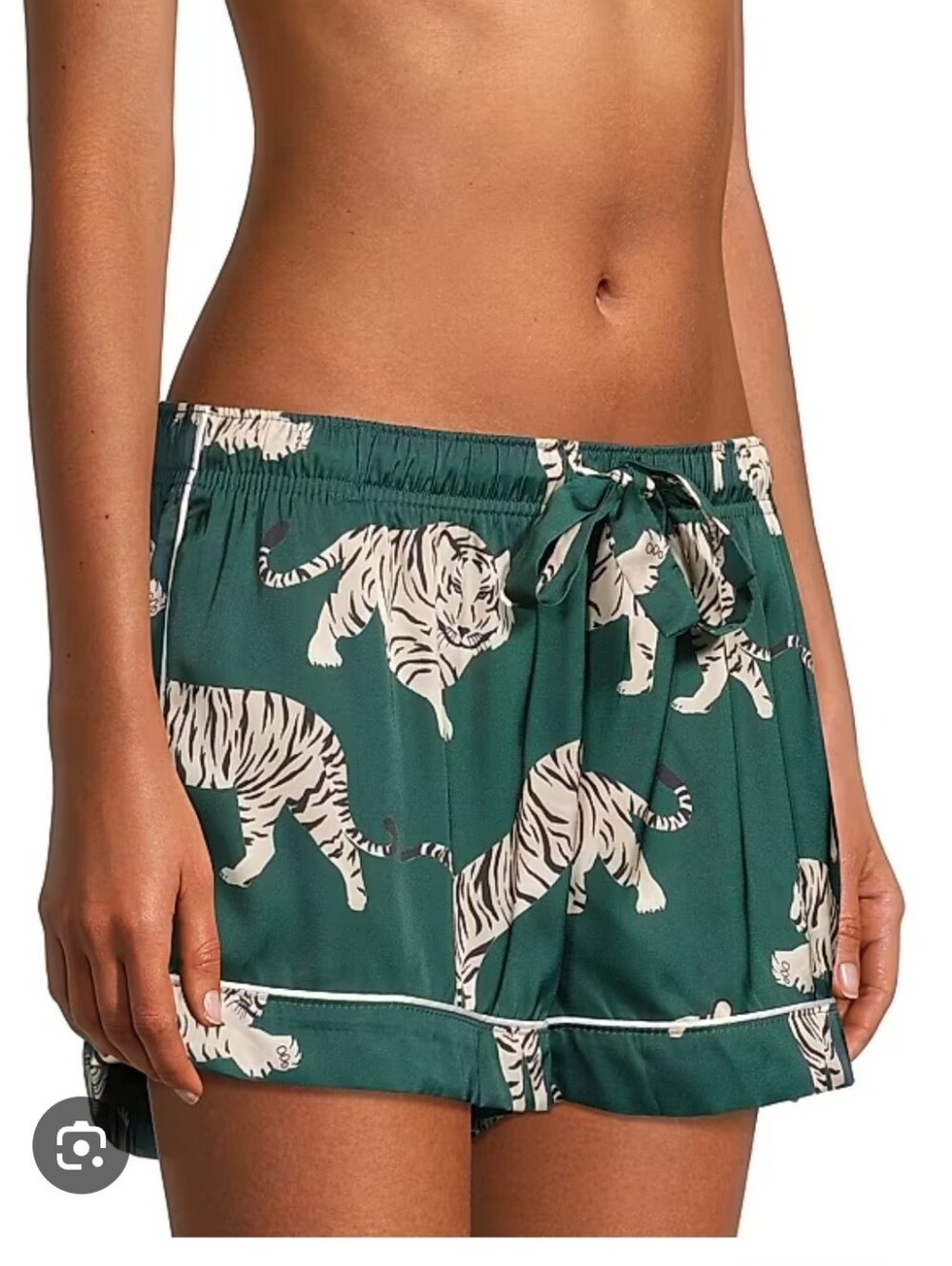 Averie Emerald Green Tiger Print Pajama Shorts Size L